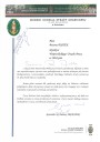 List gratulacyjny od Andrzej Prokopski - Morski Oddział Straży Granicznej