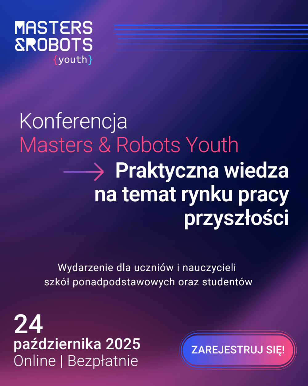 Plakat informujący o konferencji na temat rynku pracy przyszłości